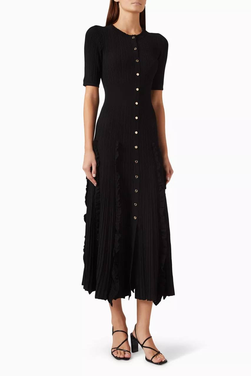SD Knitted Ruffled Maxi Dress