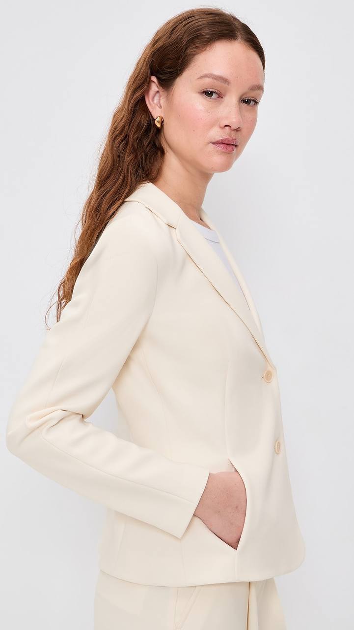 TH Fitted Blazer | Pleated Wide-Leg Pant 30" in Admiral Crepe