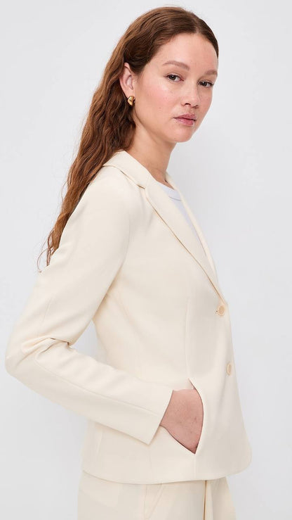 TH Fitted Blazer | Pleated Wide-Leg Pant 30" in Admiral Crepe