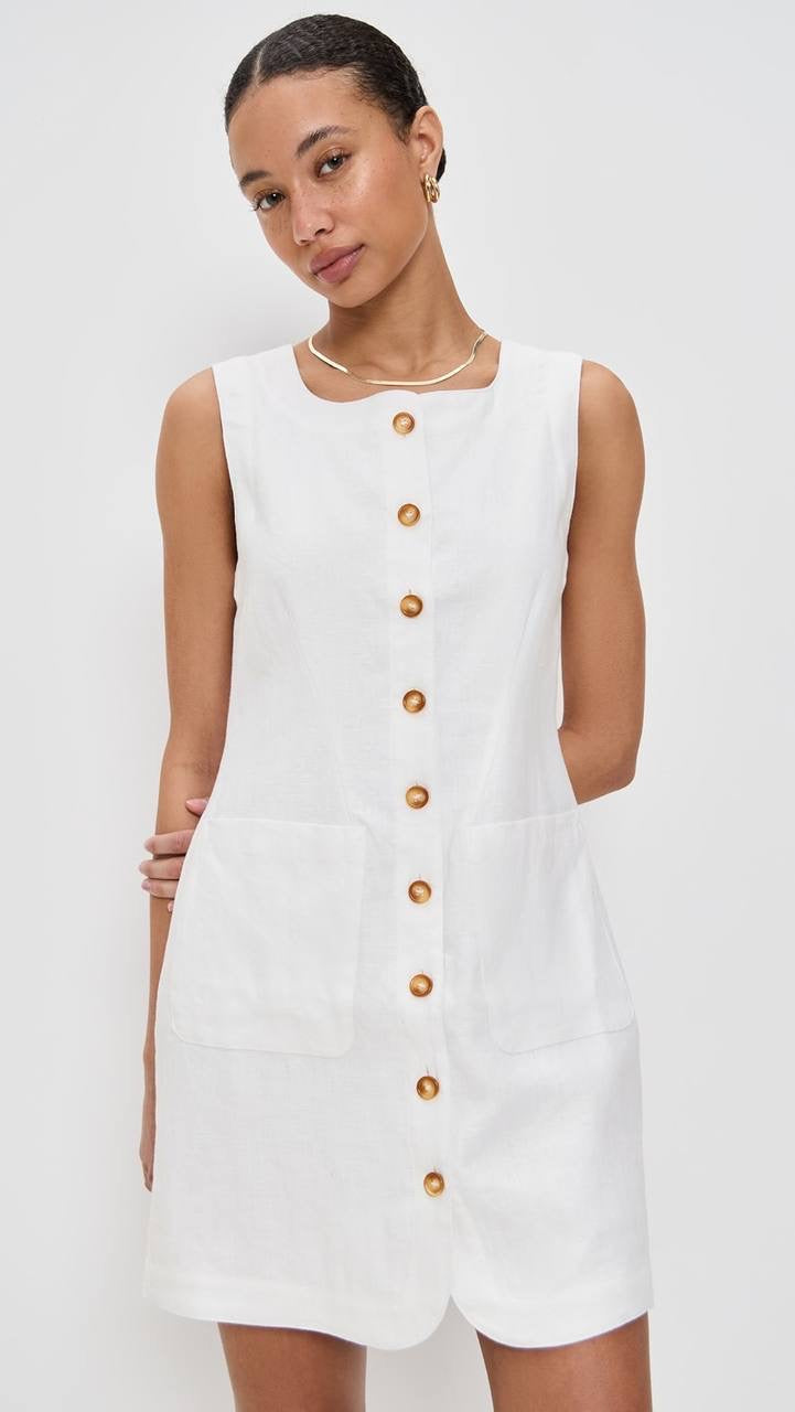 PSE Emma Button Down Linen Mini Dress