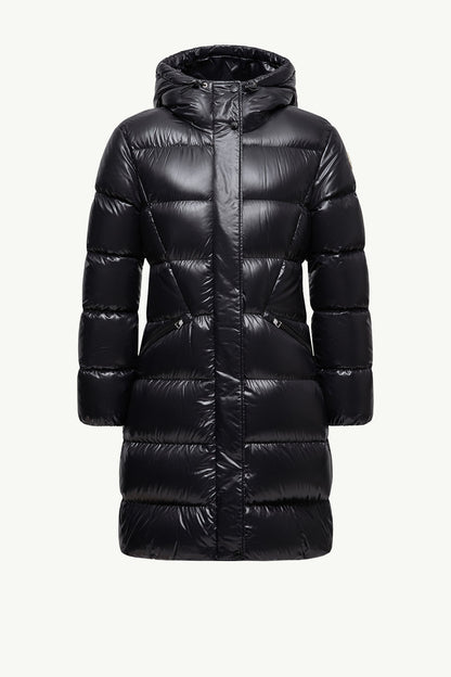 MC Bellevue Hooded Long Belted Down Jacket