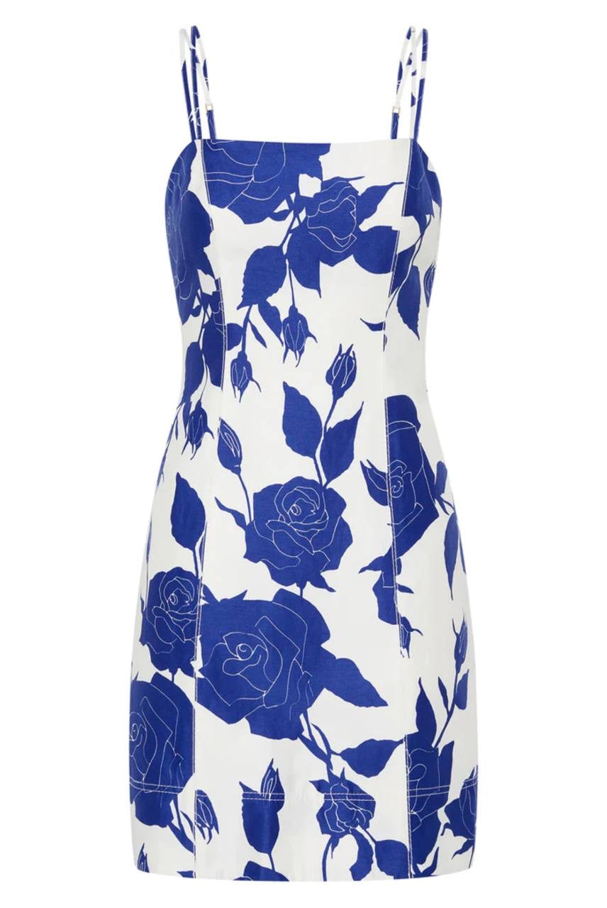 AJ Belonging Mini Dress in Blue Neo Rose