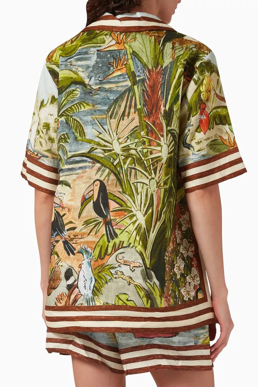 ALM Toucan Tango Buttondown Shirt | Shorts | Linen Set