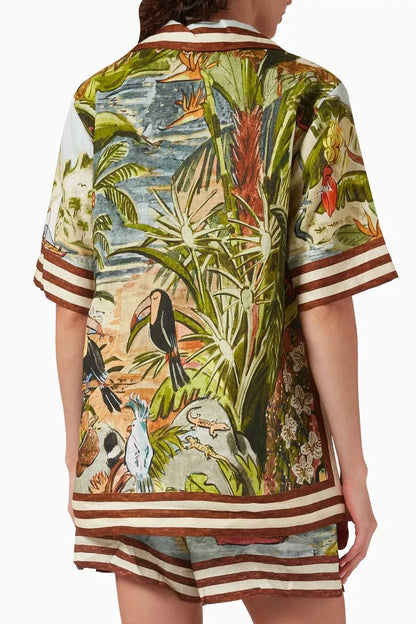 ALM Toucan Tango Buttondown Shirt | Shorts | Linen Set
