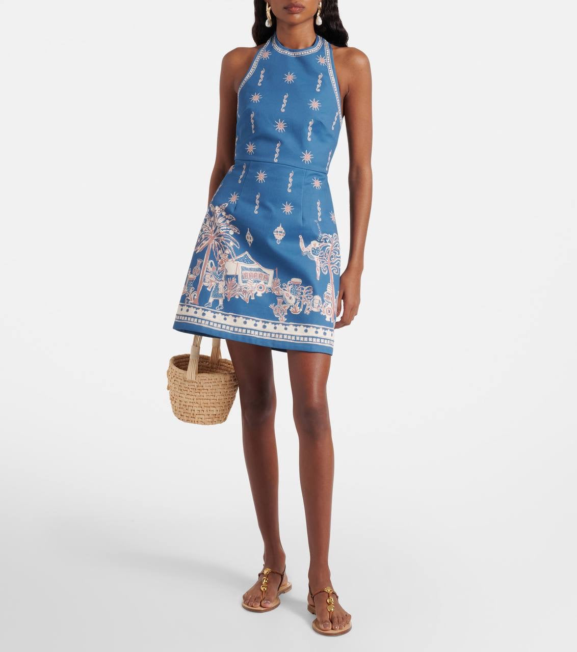 ALM Acacia Halter Ribbon Tie Mini Dress
