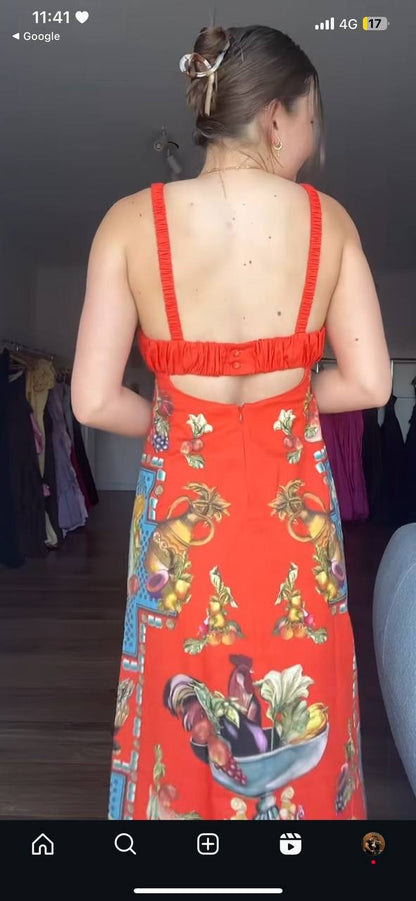 ALM Rocco Cotton Poplin Bustier Midi Dress