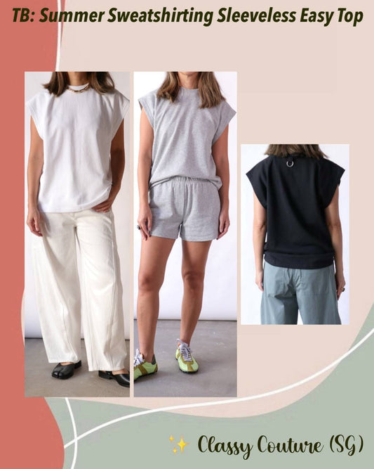 TB Summer Sweatshirting Sleevless Easy Top