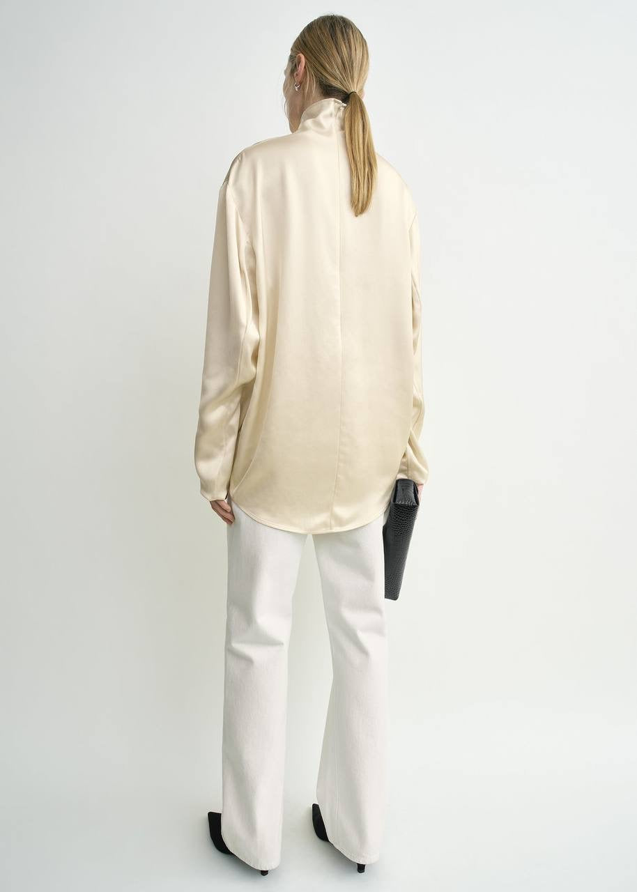 Tot Slouch Neck Viscose Blouse Long-sleeved Top