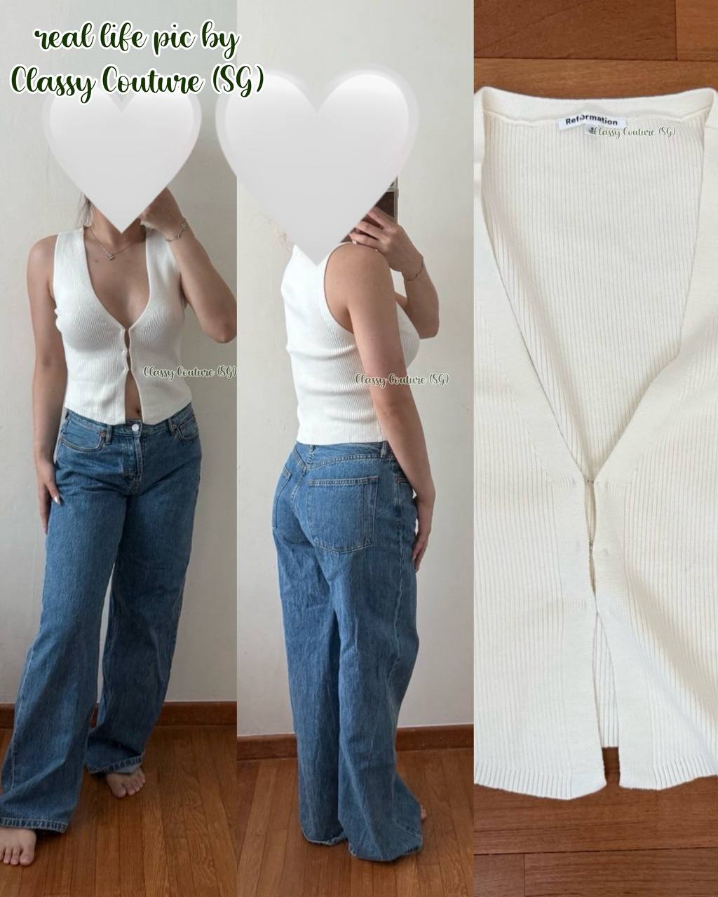 Ref Myrtle Cotton Sweater Vest Knit Crop Top