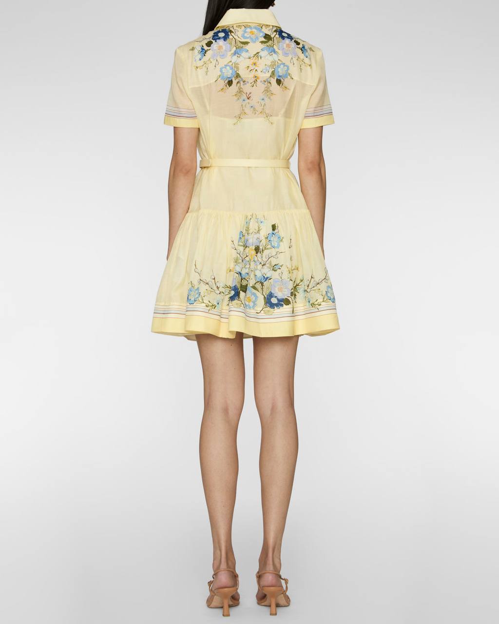 SP Yellow Floral Organza Mini Dress