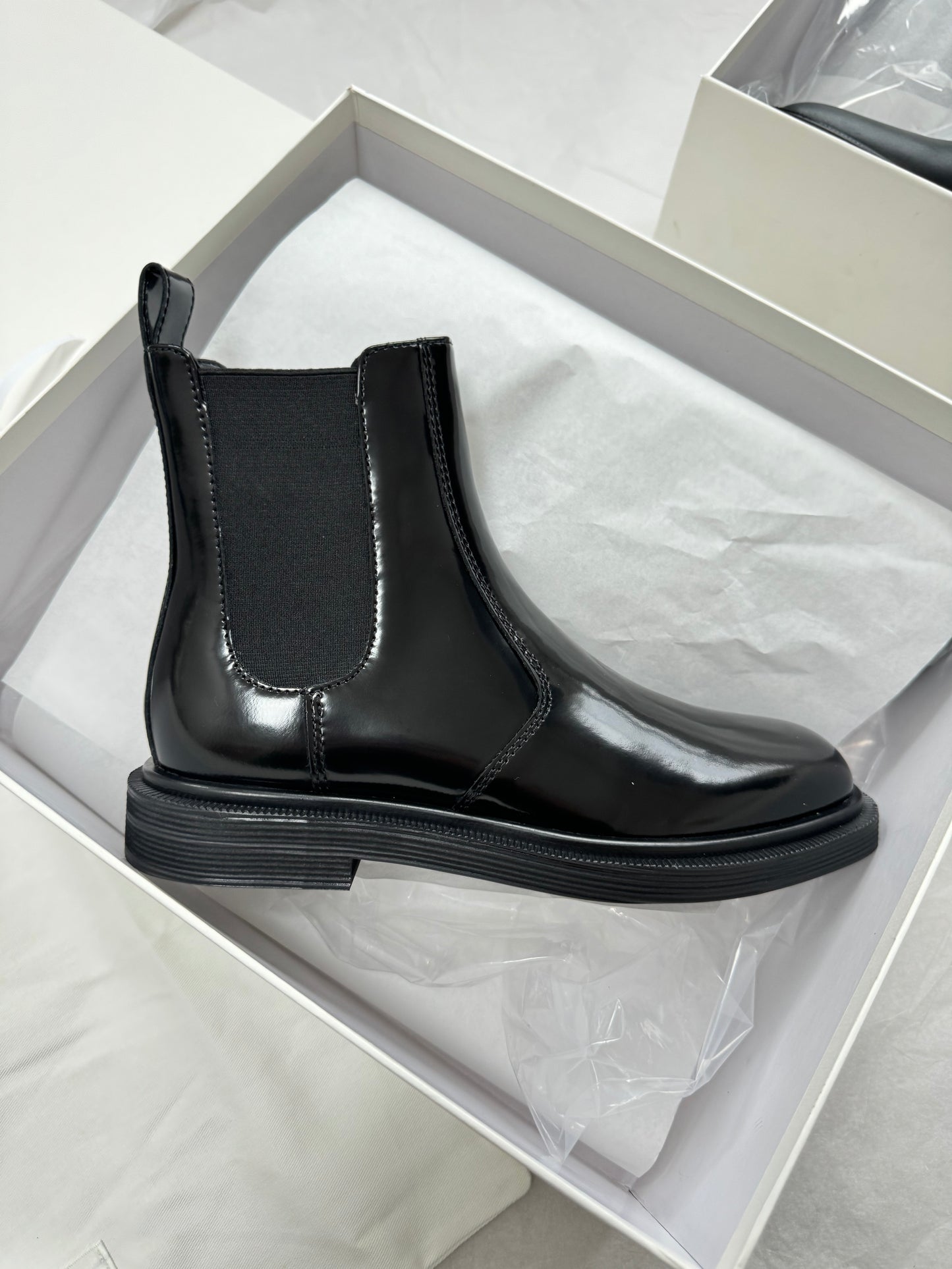TR Black Elastic Ranger Leather Boots