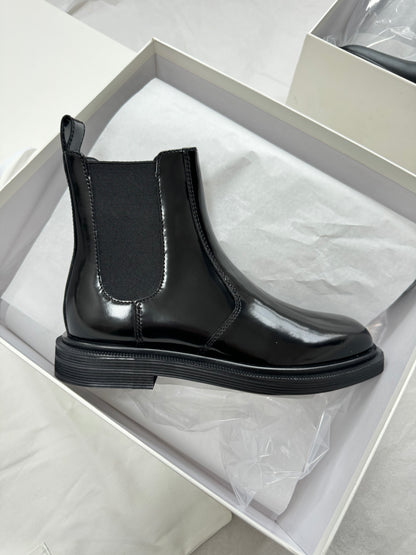 TR Black Elastic Ranger Leather Boots