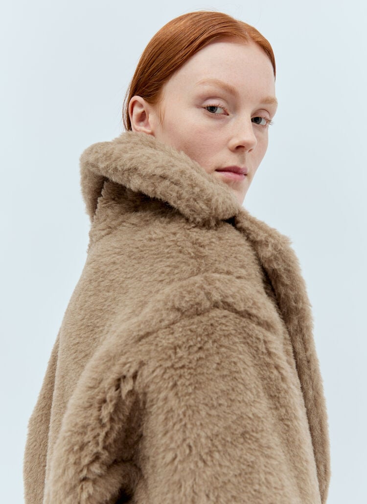 MM Short Teddy Bear Icon Alpaca-Wool-Silk Coat Jacket