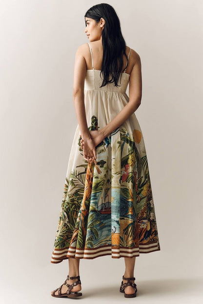 ALM Toucan Tango Cotton Midi Dress Sundress
