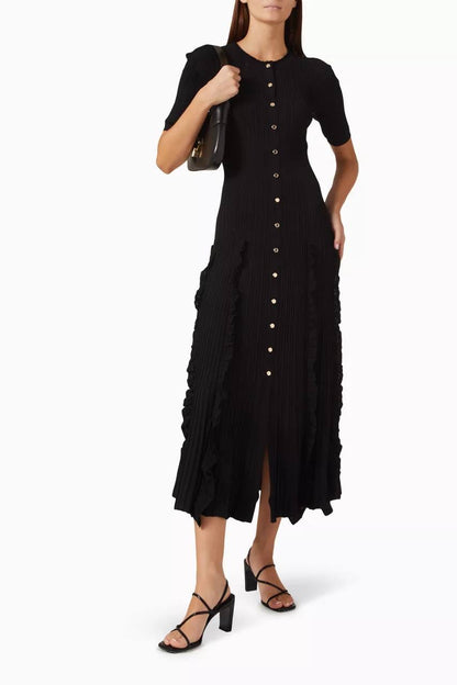 SD Knitted Ruffled Maxi Dress