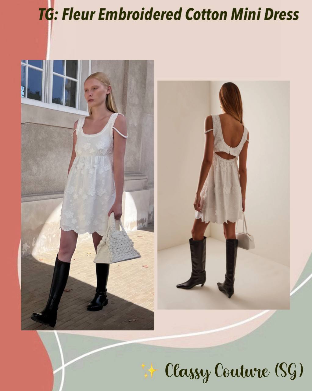 TG Fleur Embroidered Cotton Mini Dress