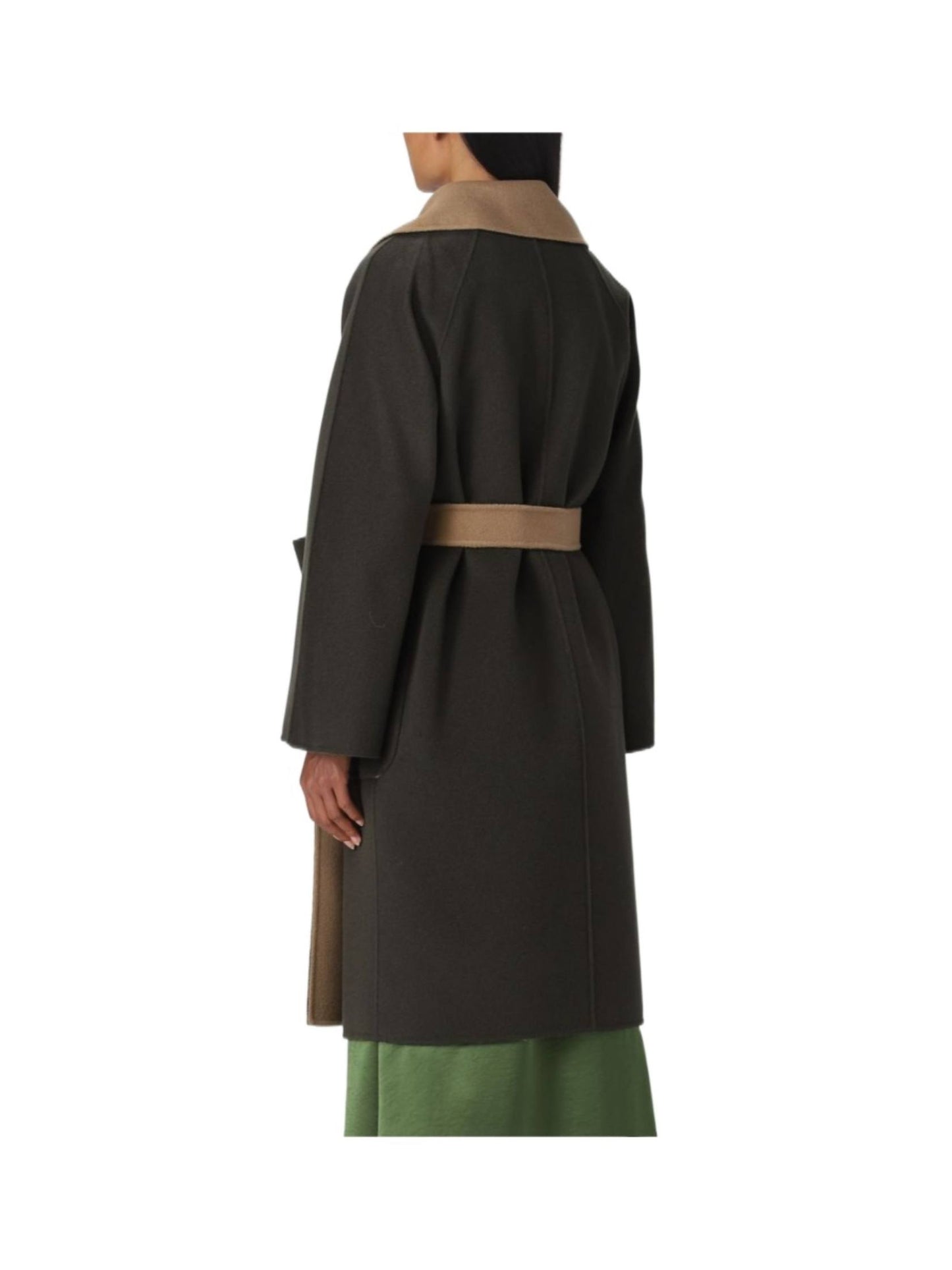 MM Double Faced Reversible Wool Contrast Wrap Coat