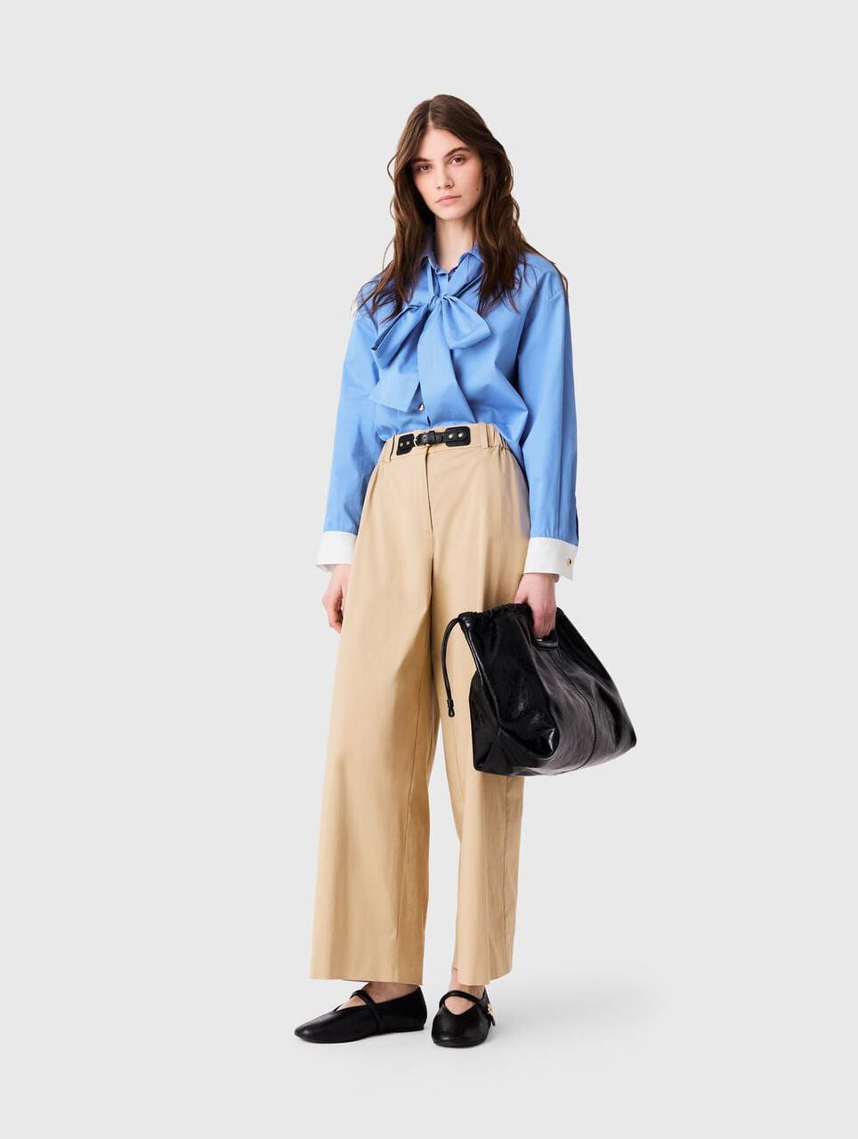 MJ: Cotton Gabardine Wide-Leg Trousers