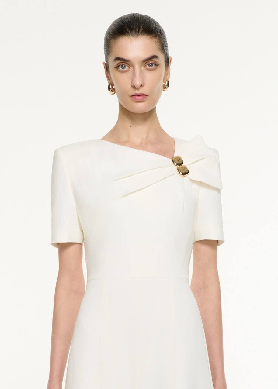 RM Bow Drape Light Cady Midi Dress