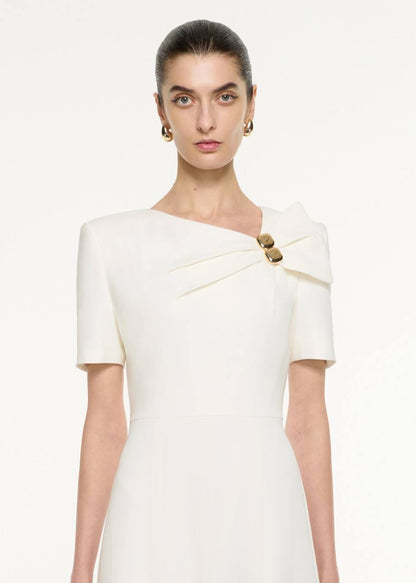 RM Bow Drape Light Cady Midi Dress