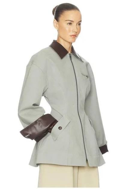 HS The Lady Hunting Cotton-blend Jacket With Faux Leather Collar