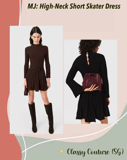 MJ High-Neck Short Skater Dress