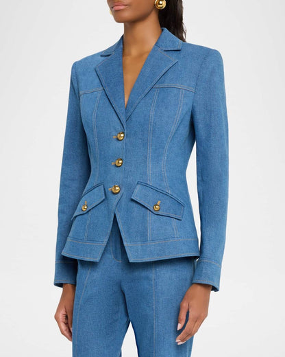 VB Randy Single-Breasted Blazer | Frenkle Pant | Cotton-blend Denim Set