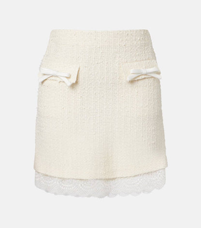 Cream Boucle Lace Collar Jacket | Mini Skirt