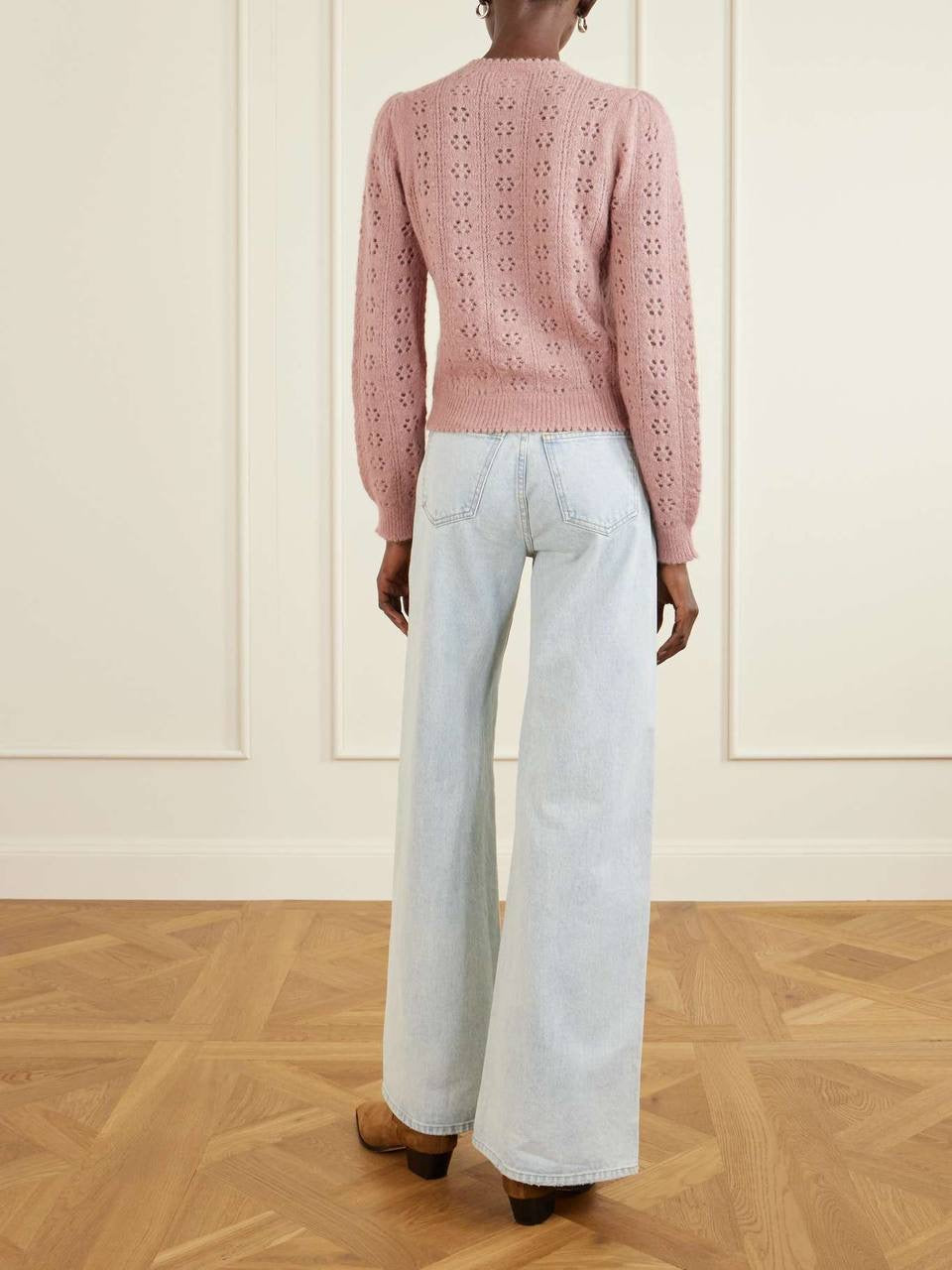 DN Emery Alpaca-Wool-blend Pointelle Knit Cardigan