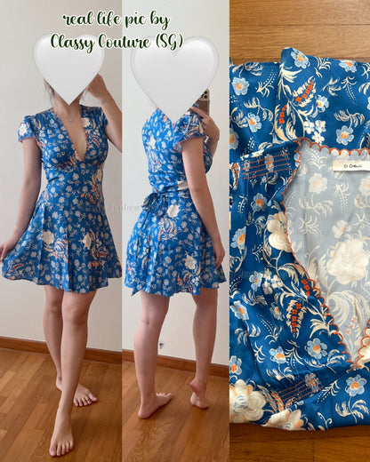 3 Colors! DN Dianne Silk-satin V-Neck Mini Dress