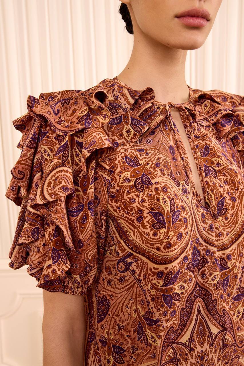 UJ Josephine Short Sleeve Silk Top - Image 8