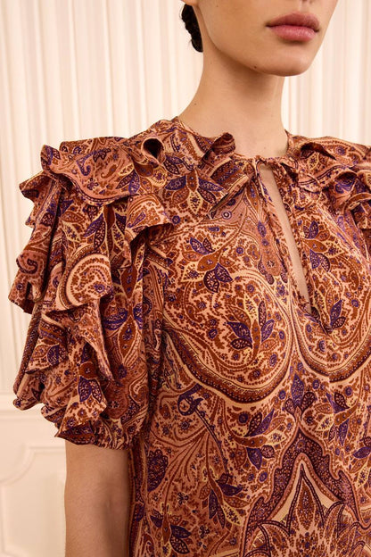 UJ Josephine Short Sleeve Silk Top - Image 8