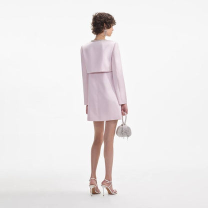 SP Pink Diamante Bow Bustier Satin Mini Dress | Bolero Jacket | Set