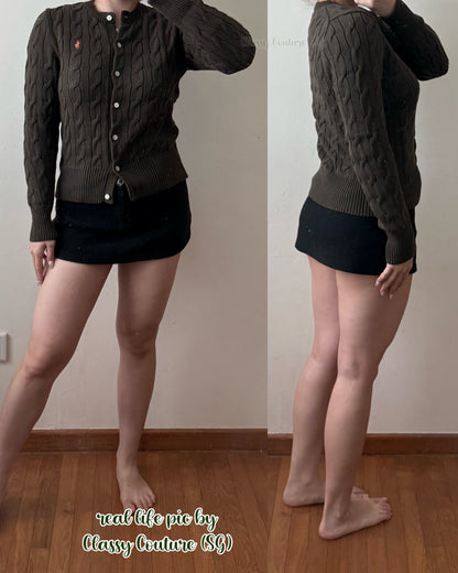 7 Colors! Cotton Cable Knit Crewneck Cardigan