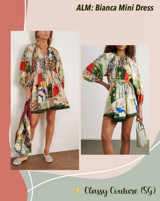 ALM Bianca Belted Gathered Cotton-Silk Mini Dress