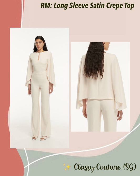 RM Long Sleeve Satin Crepe Top