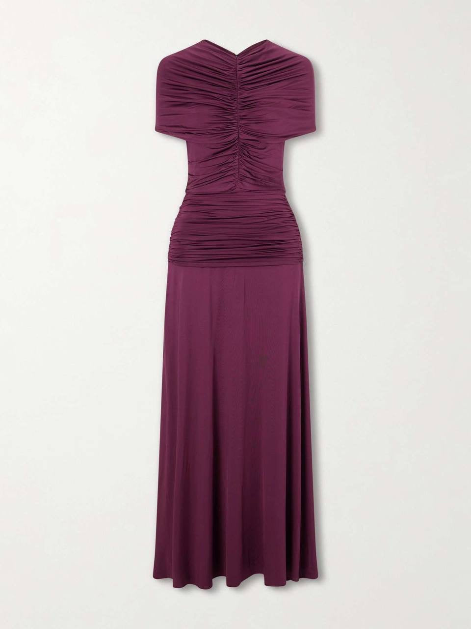 SP Burgundy Jersey Gathered Maxi Dress