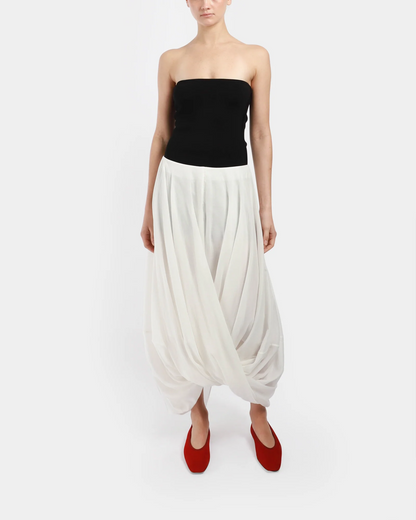 Tot Cocoon Lyocell-Cotton Draped Maxi Skirt