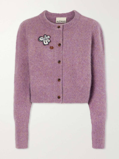 ALM Reggie Lilac Wool Cropped Cardigan