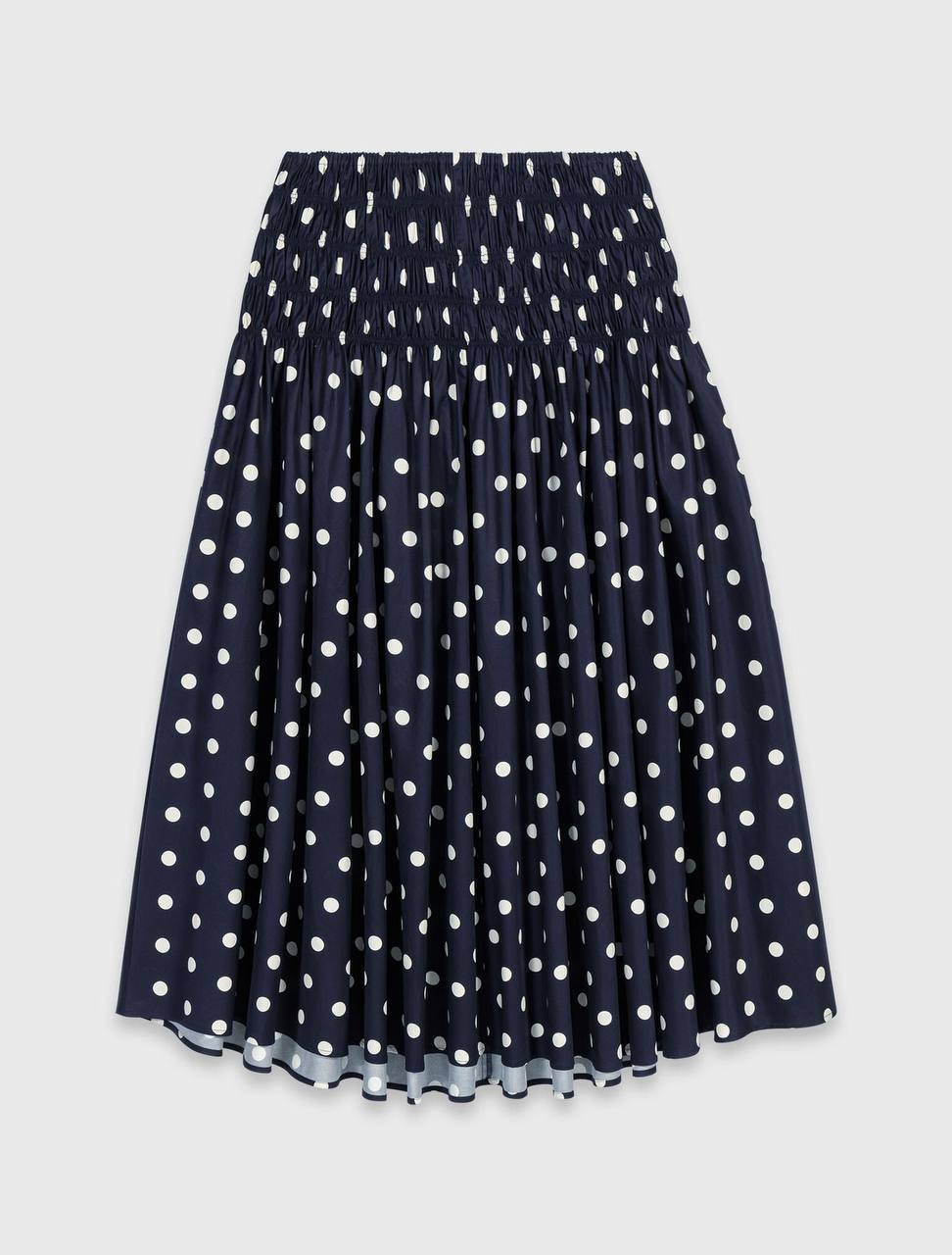 MJ Long Cotton Polka Dot Skirt