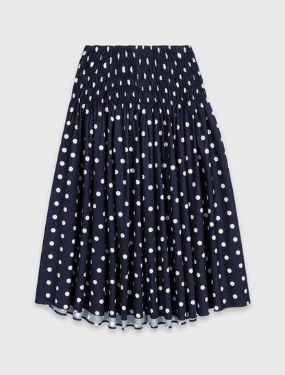 MJ Long Cotton Polka Dot Skirt