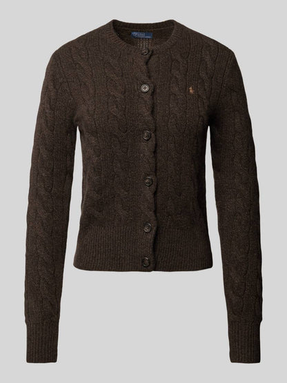 5 Colors! RL Cotton Cable Knit Crewneck Cardigan