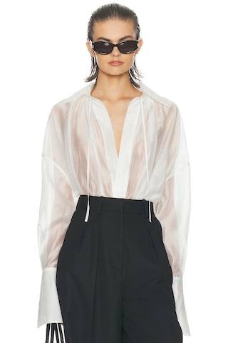 HS The Poet Sheer Lyocell Blouse Top in White