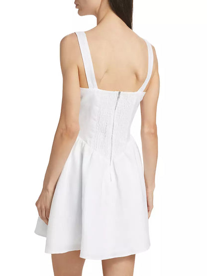 Ref Daria Linen Mini Dress in White