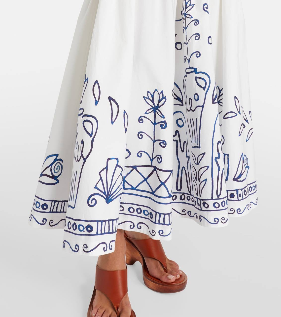 ALM Leela Printed Cotton Shirt | Midi Skirt | Set