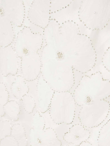 SP White Tulle Satin Bow Shift Mini Dress