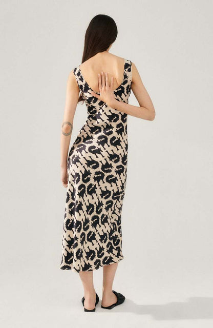 7 Prints! SL Silk Scoop Neck Midi Dress