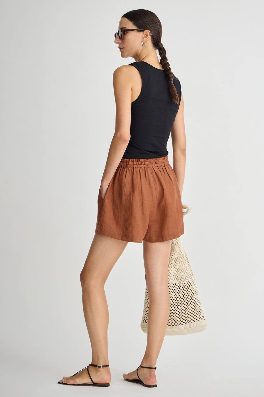 AA Godet Linen Tank | Mar Shorts in Harissa