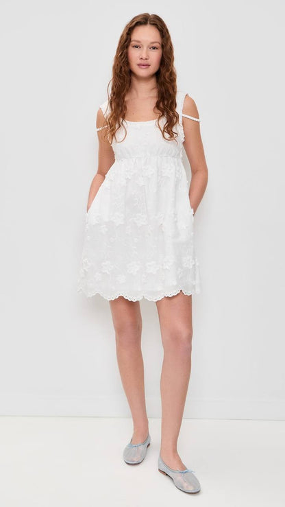 TG Fleur Embroidered Cotton Mini Dress