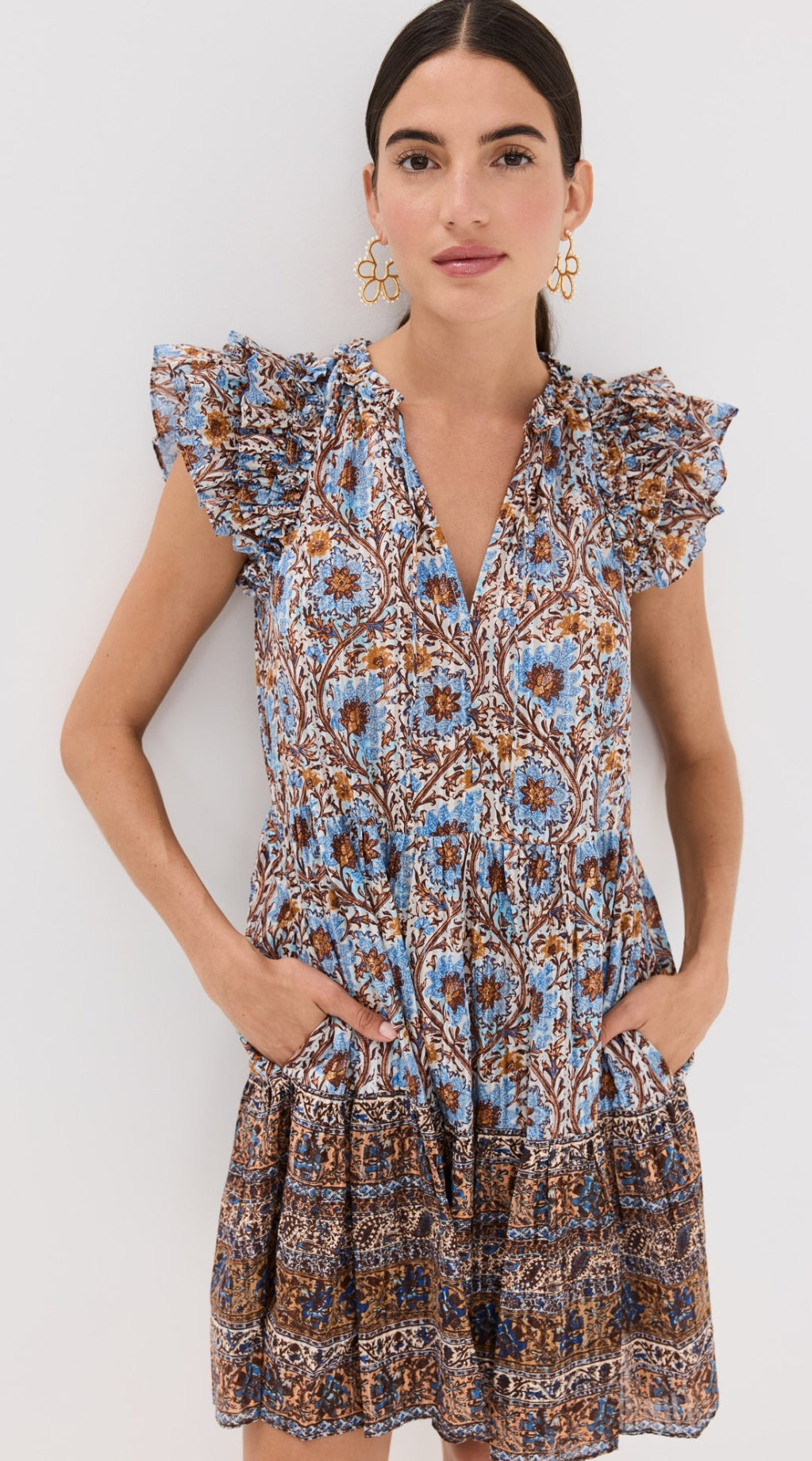 UJ Coletta Cotton-Viscose Mini Dress in Caspia